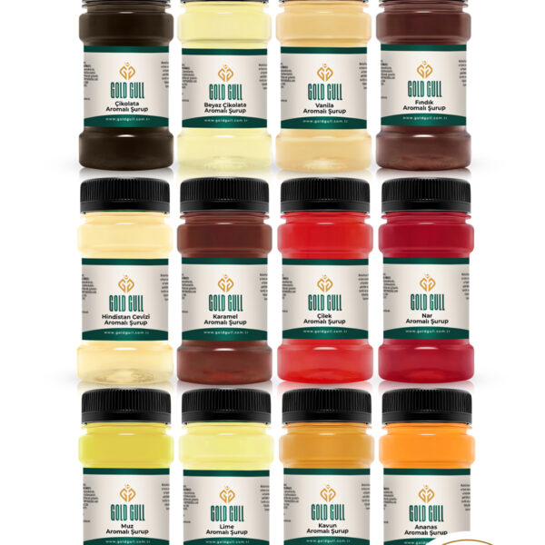 12 Farklı Aromalı Kahve & Meyve Şurubu 12 X 80 Ml.
