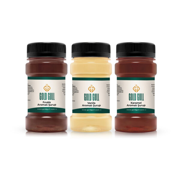Karamel, Fındık & Vanilya Aromalı Kahve & Meyve Şurupları 3 X 80 Ml.