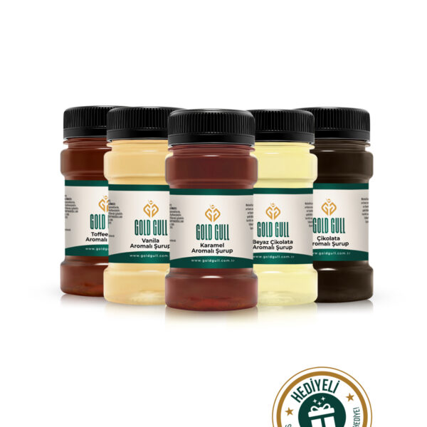 Toffee Nut, Beyaz Çikolata, Çikolata, Vanilya & Karamel Aromalı Kahve & Meyve Şurupları 5 x 80 ml.